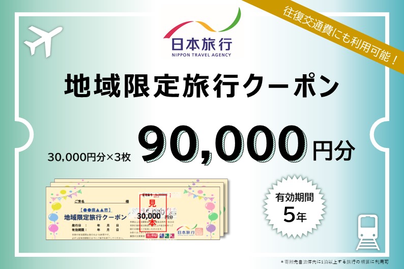 北海道函館市　日本旅行　地域限定旅行クーポン90,000円分_HD131-004