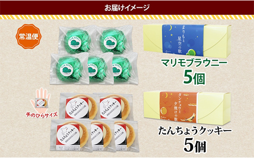 マリモブラウニー&たんちょうクッキー 各5個入り 計10個 個包装 釧路銘菓 焼き菓子 ホワイトチョコクッキー ほうれん草ブラウニー 丹頂鶴 釧路湿原 阿寒湖 洋菓子 クランツ 北海道釧路市 送料無料 F4F-5314