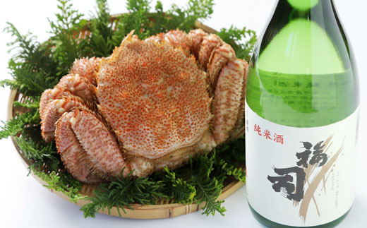 福司北海道産米純米酒と毛がに400gのセット ふるさと納税 かに 蟹 酒 F4F-0604