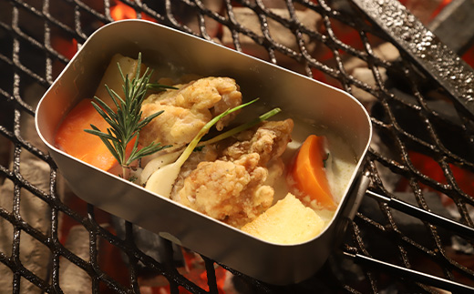 【2つのキャンプ飯】牡蠣と帆立のアヒージョ 芋団子とザンギのクリーム煮 簡単 メスティン 料理 F4F-2521