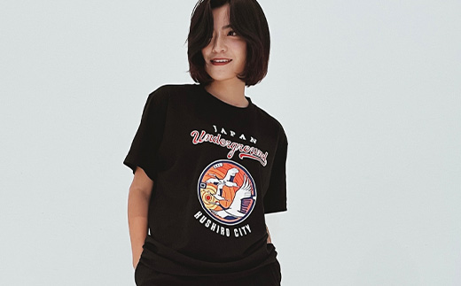 釧路市 マンホールTシャツ（黒）XL F4F-1556