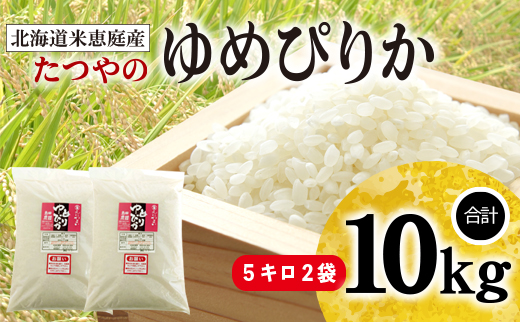 【定期便：全6回】北海道米「恵庭産たつやのゆめぴりか」5kg×2袋【56000501】