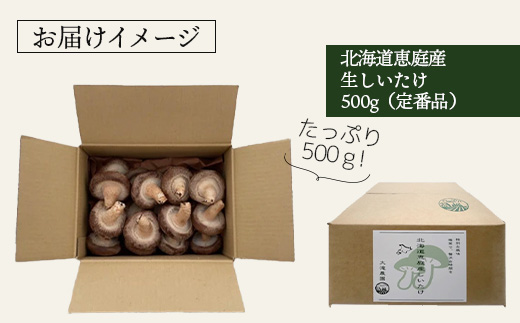 【先行予約】《数量限定》北海道恵庭産生しいたけ500g（定番品）【800005】
