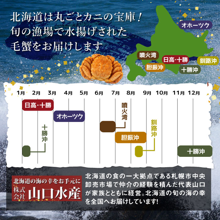 【北海道産】『冷凍』毛がに300g前後×6杯【急速冷凍】【52001501】