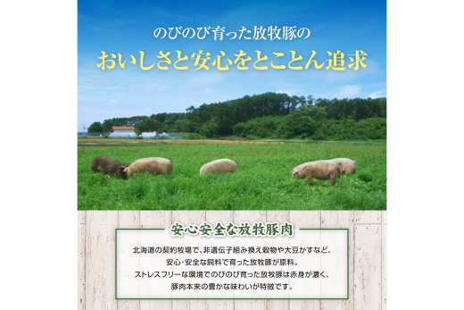 北海道産放牧豚 しゃぶしゃぶ肉（ロース・モモ）セット ×2セット【120005】