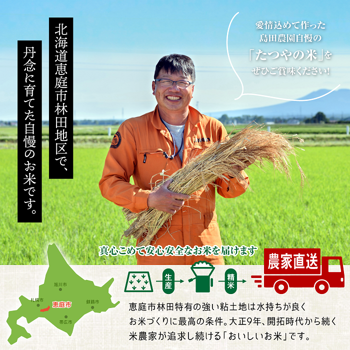 北海道恵庭産　たつや自慢の米　ななつぼし10kg【350001】