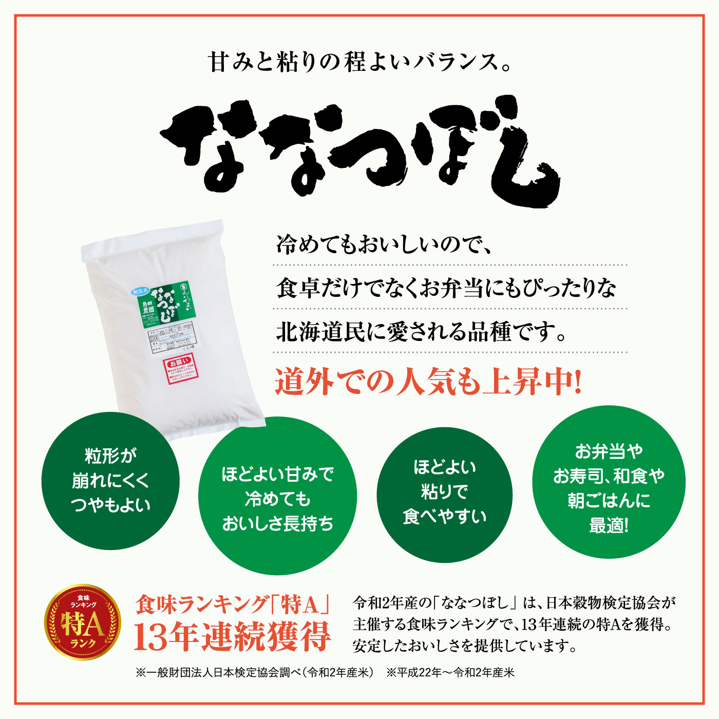 【無洗米】北海道恵庭産　たつや自慢の米　ななつぼし5kgｘ2袋【350003】