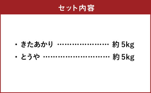 新じゃが きたあかり・とうや 各5kg 合計約10kg 【2024年9月下旬-2025年3月上旬発送予定】