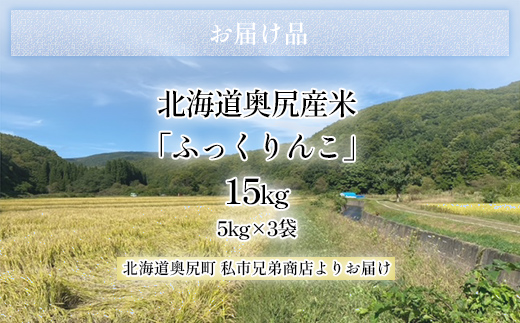 令和6年産奥尻産米「ふっくりんこ」15kg入り OKUI003