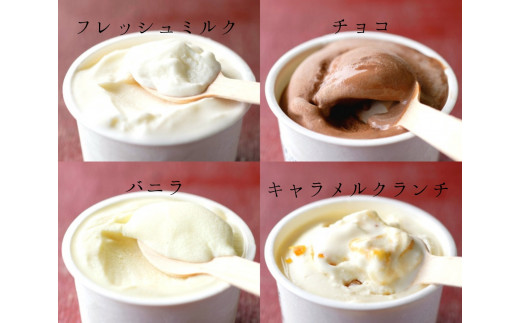 ひらかわ牧場のしぼりたて生乳で作ったアイスクリーム【人気の4種24個入り】