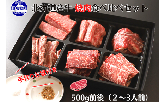 北海道 焼肉 食べ比べ セット 500g前後 2人前 3人前 前後 肉 道産 牛 焼肉 味付け肉 BBQ バーベキュー お取り寄せ 冷凍 プレゼント  贈り物 gift 送料無料 倶知安町 蟹鮨加藤 - ふるさとパレット ～東急グループのふるさと納税～