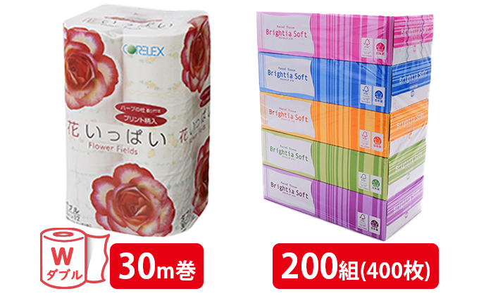 3ヶ月毎3回お届け定期便＞人気商品コラボセット 花いっぱいトイレットペーパー96ロール＆BOXティッシュ 60箱 - ふるさとパレット ～東急グループの ふるさと納税～