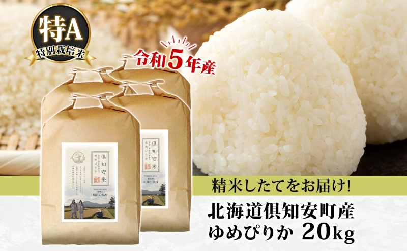 北海道 令和5年産 倶知安町産 ゆめぴりか 特別栽培米 5kg×4袋 計20kg