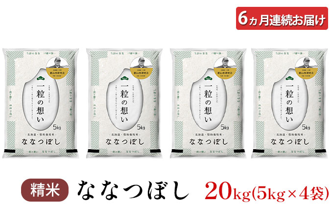 6ヵ月連続お届け　銀山米研究会のお米＜ななつぼし＞20kg