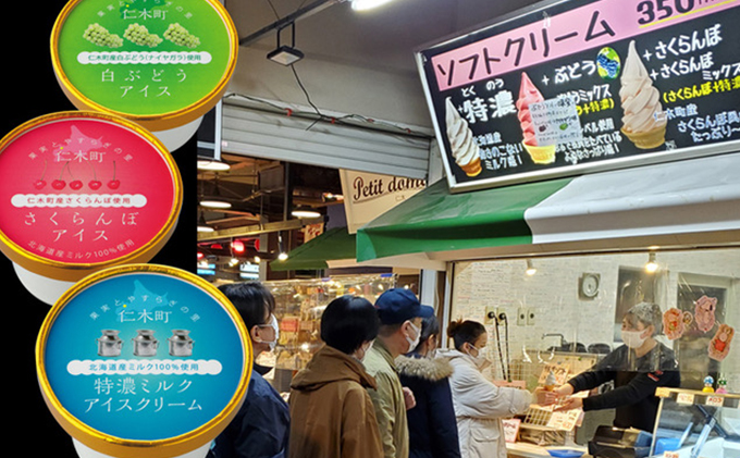 北海道 仁木町 アイス 3種 セット 12個入り 詰合せ さくらんぼ チェリー ぶどう グレープ ミルク 濃厚