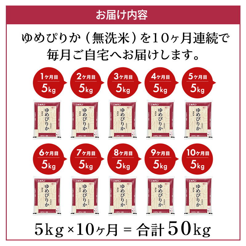 米 定期便 5kg 無洗米 10ヶ月 ゆめぴりか ホクレンゆめぴりか ANA機内食採用