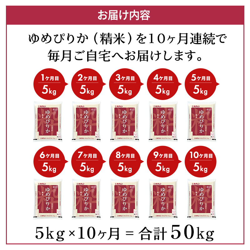 【10ヶ月定期配送】ホクレンゆめぴりか（精米5kg）ANA機内食採用