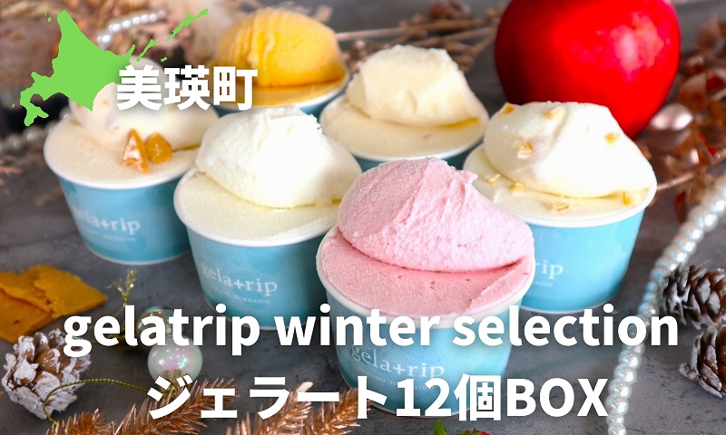 [019-19]びえい牧場の牛乳を使用！gelatrip winter selection ジェラート12個BOX