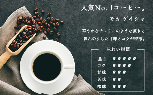 モカ ゲイシャ（豆） 200g×２袋 自家焙煎珈琲 シングル ギフト ヤマフクコーヒー 北海道 中頓別