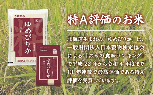 【令和6年産新米 定期配送10ヵ月】ホクレン ゆめぴりか 精米6kg（2kg×3） TYUA017