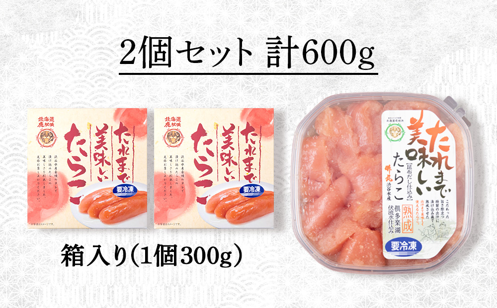 たれまで美味しい たらこ 300g ×2個 小分け おかず 海鮮 魚卵 白老 北海道
