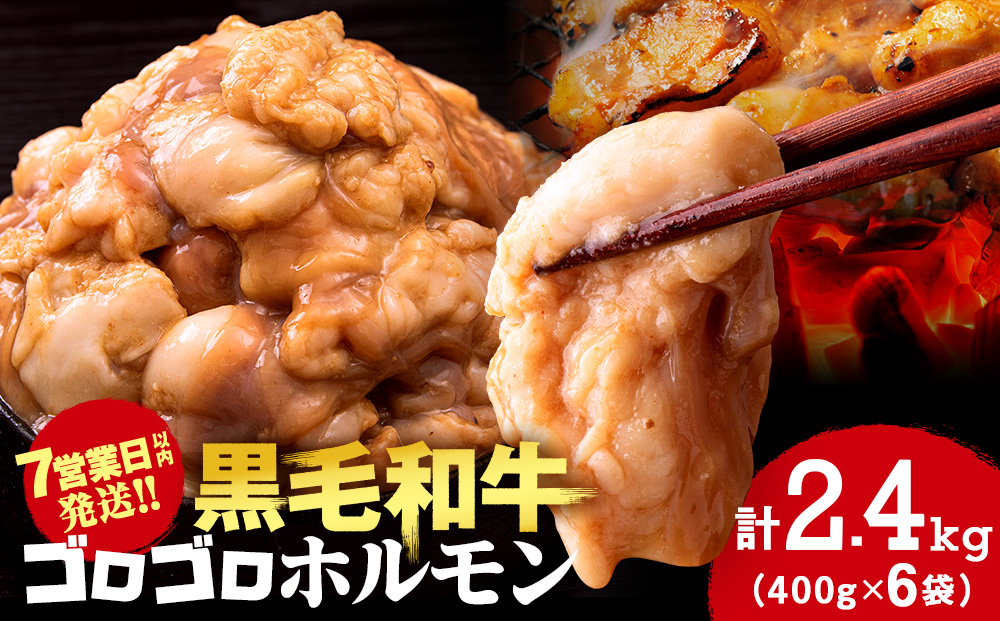 白老産黒毛和牛 味噌焼肉用MIXホルモン 2.4kg (400g×6パック)  7日営業日以内発送 焼肉 黒毛和牛 小分け 焼肉セット ホルモン ミックスホルモン 人気 数量限定 たっぷり大満足 グルメ 訳あり 国産 北海道産 CK012