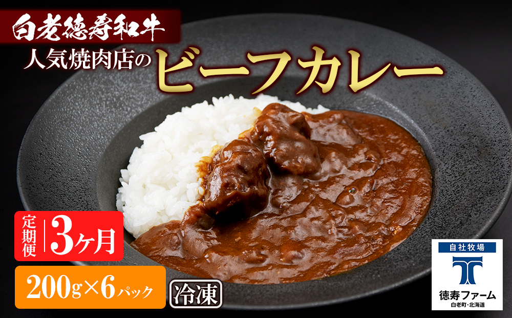 定期便 3カ月 和牛 ビーフカレー 6個セット＜徳寿＞ 200ｇ×6袋