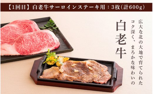 ＜ウエムラ牧場＞白老牛食べ比べコース（全２回）［高島屋選定品］【定期便・頒布会特集】