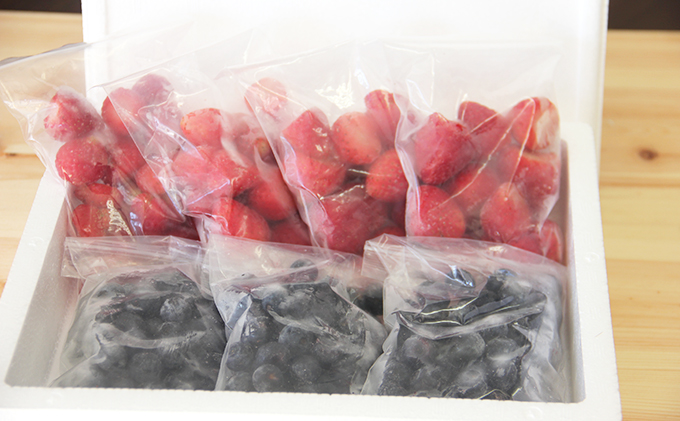 役に立ちます！冷凍カット果物2種( ブルーベリー100g×3袋＆いちご100g×4袋)