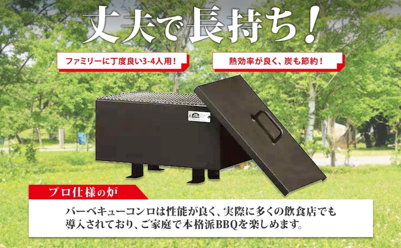 北海道 バーベキュー コンロ ジオ・トーロ B-02 BBQ Cooker series 3～4人用 蓋 網付 耐火コンクリート 内張り グリル アウトドア キャンプ 東洋炉材 送料無料