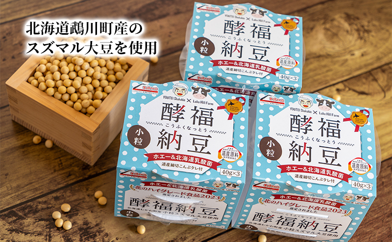 2ヵ月連続お届け「なかいさんちの手造り納豆」酵福納豆(40g×3パック) 計8個