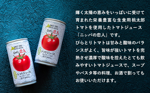 【定期便】完熟生食用トマトの旨味たっぷり！“贅沢濃厚”「ニシパの恋人」トマトジュース無塩　60缶　隔月×年６回 ふるさと納税 人気 おすすめ ランキング トマトジュース トマト とまと 健康 美容 飲みやすい 定期便 北海道 平取町 送料無料 BRTH006