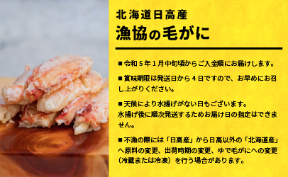 【今が旬！】漁協の浜ゆで毛がに 中サイズ３尾セット※日付指定対応不可※[02-174]