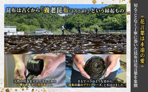 北海道 昆布森産 昆布1本 昆布の森の ブラックローズ 〜 花言葉は 永遠の愛 〜 国産 コンブ だし 無添加 煮物 佃煮 夕飯 海藻 食べる昆布 こんぶ水 乾物 こんぶ 海産物 備蓄 ギフト 保存食 お取り寄せ 送料無料 北海道 釧路町昆布森 結婚 記念日 引き出物 ひきでもの 内祝い 11月22日 いい夫婦の日 いいふうふのひ 贈答用 贈答品 本場の本物 年内配送 年内発送 北海道 釧路町 釧路超 特産品