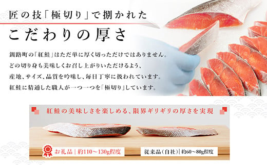 【定期便】 連続2ケ月 紅鮭 切身 計10切れ ＜2切れ ×5パック＞ 半身 1kg以上 と 北海道産 ホタテ貝柱 約250g×2コ（合計500g） のセット便 | 魚のプロの極切り！ 個包装 小分け ロシア産 鮭 切り身 厚切り サケ 冷凍 甘塩 魚 海鮮 海産物 魚介類 ヒロセ 帆立 貝柱 刺身 セット 産地直送