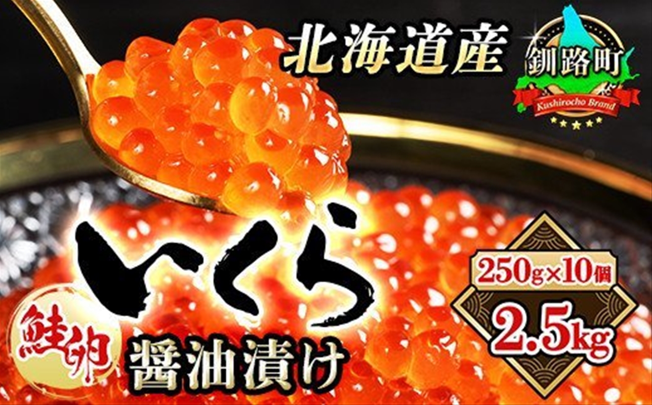 いくら醤油漬け 250g ×10箱 小分け | 国産 北海道産 いくら いくら醤油