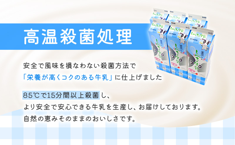 【12カ月定期便】北海道　しべちゃ牛乳（1000ml）×6本