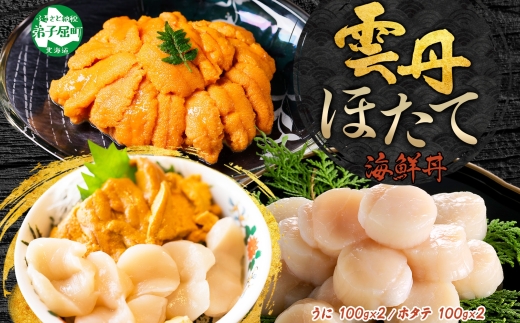 3078. うに チリ産 冷凍 200g ホタテ 200g 計400g セット ウニ 雲丹 ほたて 生ほたて 帆立 冷凍 海鮮 海鮮丼 送料無料 北海道 弟子屈町