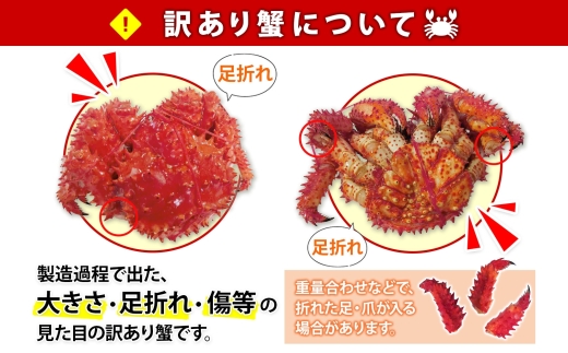 1780. カニ 訳あり 花咲蟹 姿 1kg 前後 食べ方ガイド・専用ハサミ付