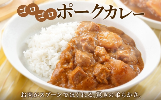 774.ポークカレー 2個 中辛 じゃがいも ポーク 豚 業務用 レトルトカレー 保存食 備蓄 まとめ買い 北海道 弟子屈町