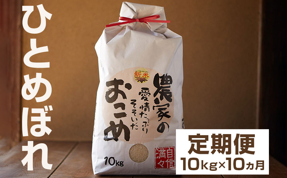 【定期便】令和6年産　岩手県矢巾町　ひとめぼれ精米10kg×10ヵ月