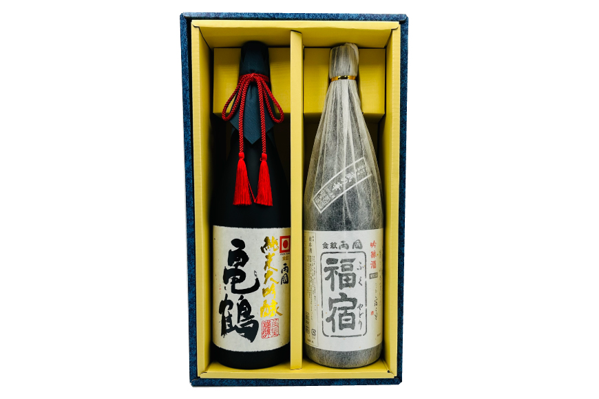 地酒 純米大吟醸酒 亀鶴 & 吟醸酒 福宿 1,800ml 各1本 [角星 宮城県 気仙沼市 20564047] 酒 お酒 日本酒 飲み比べ 