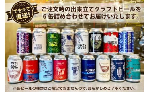 【できたて直送！】クラフトビール6缶セット＜BLACK TIDE BREWING＞【宮城県気仙沼市】