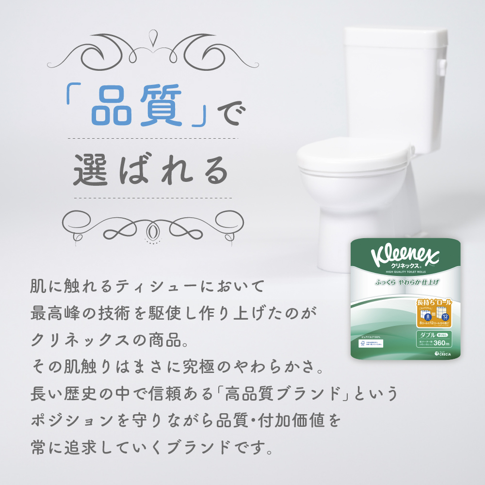 トイレットペーパー ダブル 1.5 倍巻き 1ケース （8ロール入×8パック） クリネックス コンパクト 無香料 トイレット ペーパー トイペ セット 節約 日用品 日用雑貨 消耗品 備蓄 備蓄品 備蓄用 防災 防災グッズ 倍巻 宮城 宮城県 岩沼市