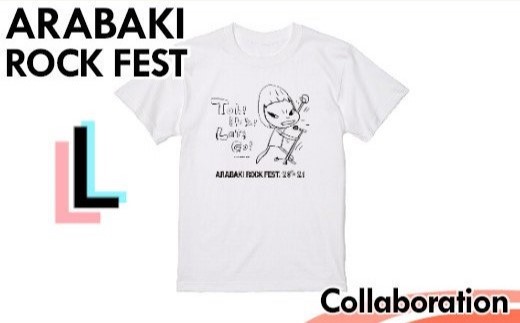 ARABAKI ROCK FEST. コラボTシャツ <ホワイト：サイズL> 【04324-0152