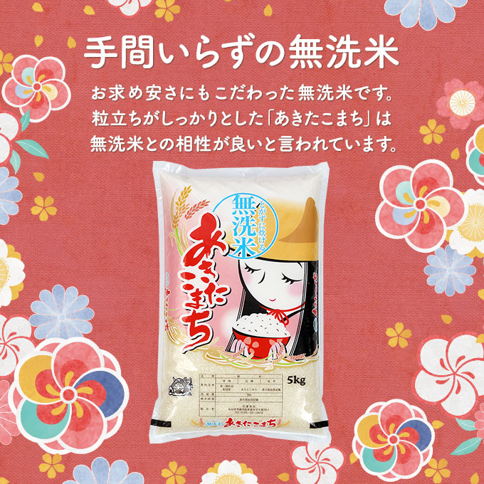 定期便 令和4年産『こまち娘』あきたこまち 無洗米 5kg×2袋 7ヶ月連続発送（合計 70kg）＜秋田県男鹿市＞