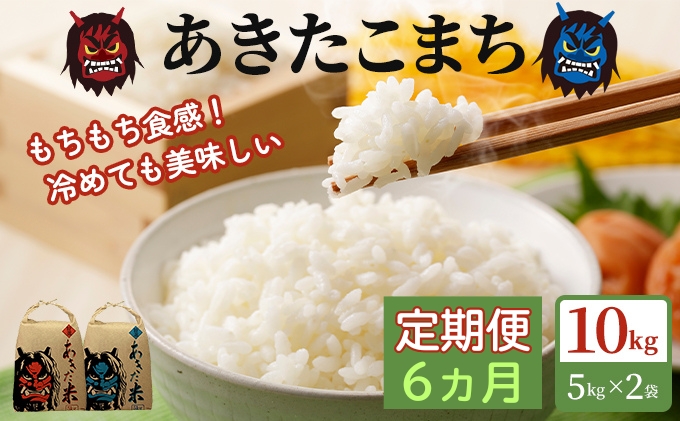 定期便 令和6年産 あきたこまち 精米 10kg（5kg×2袋）6ヶ月連続発送（合計 60kg）秋田県 男鹿市