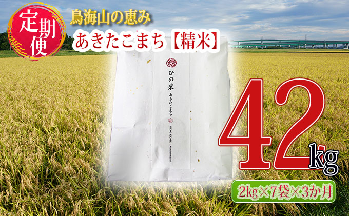 新米 米 お米 《定期便》14kg×3ヶ月 秋田県産 あきたこまち 精米 2kg×7袋 神宿る里の米「ひの米」（お米 小分け）