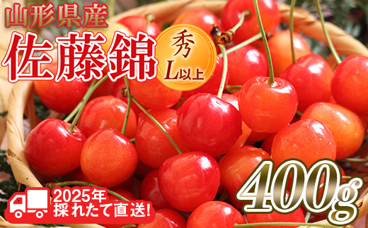 FYN6-032 ≪先行予約≫2025年 山形県産 さくらんぼ 佐藤錦 400g 秀/L以上 バラパック詰め 2025年6月中旬頃より発送 果物 くだもの フルーツ 夏果実 サクランボ 桜桃 高級 贈答 ギフト 山形県 西川町