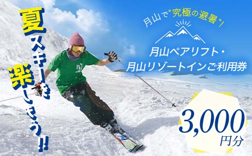 FYN9-391 山形県西川町 月山リゾート・スキー場で使える 月山観光開発利用券 3000円分